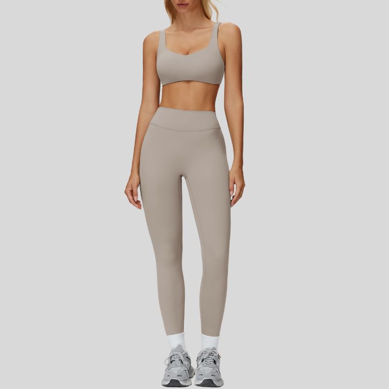 Matching Sports Bra + High-Waisted Leggings: Set