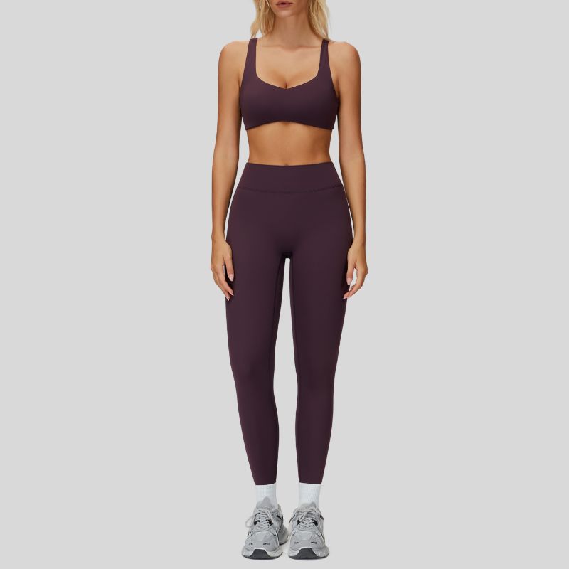 Matching Sports Bra + High-Waisted Leggings: Set