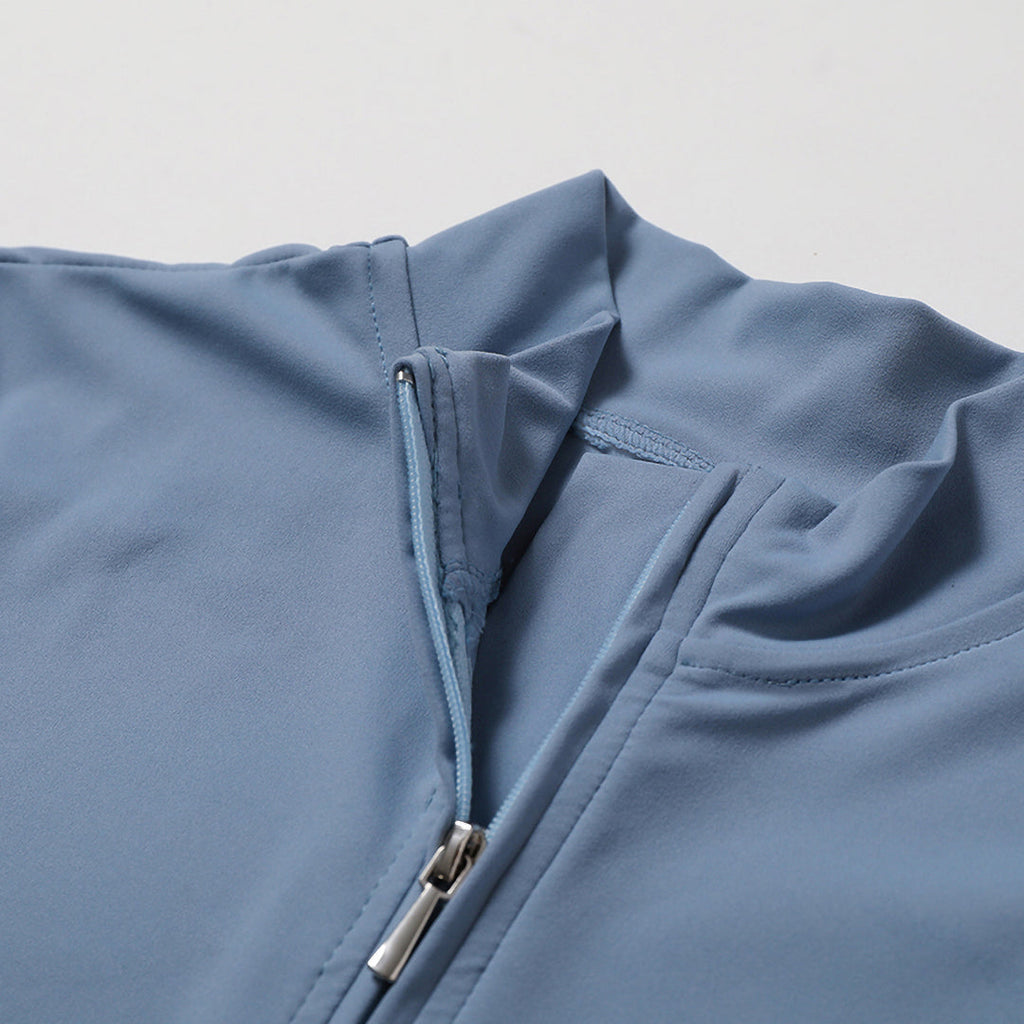 Stylish Women's Active Half-Zipper Yoga Jumpsuit: Short Sleeve Stand Collar Fitness Bodysuit