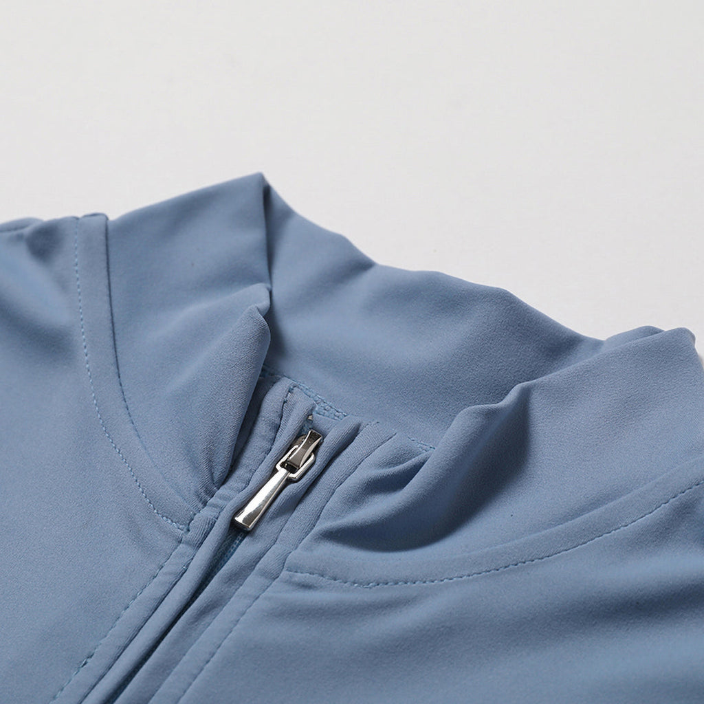 Stylish Women's Active Half-Zipper Yoga Jumpsuit: Short Sleeve Stand Collar Fitness Bodysuit