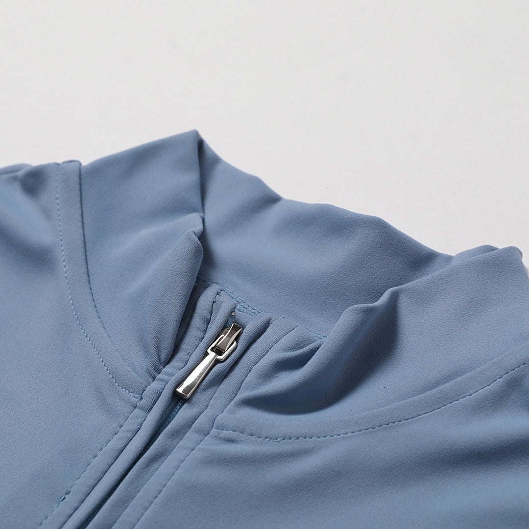 Stylish Women's Active Half-Zipper Yoga Jumpsuit: Short Sleeve Stand Collar Fitness Bodysuit