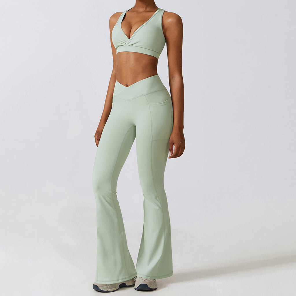 Beauty Back Pocket Yoga flared Leg pants