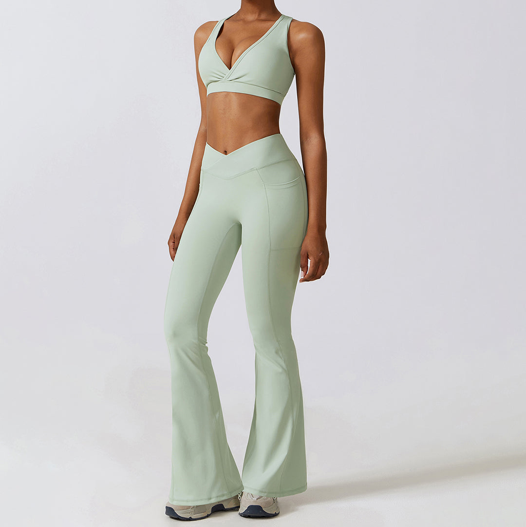 Beauty Back Pocket Yoga flared Leg pants