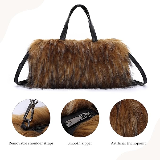 FAUX FUR 101: CROSSBODY (BROWN) (PRE ORDER SHIPS 11/10)