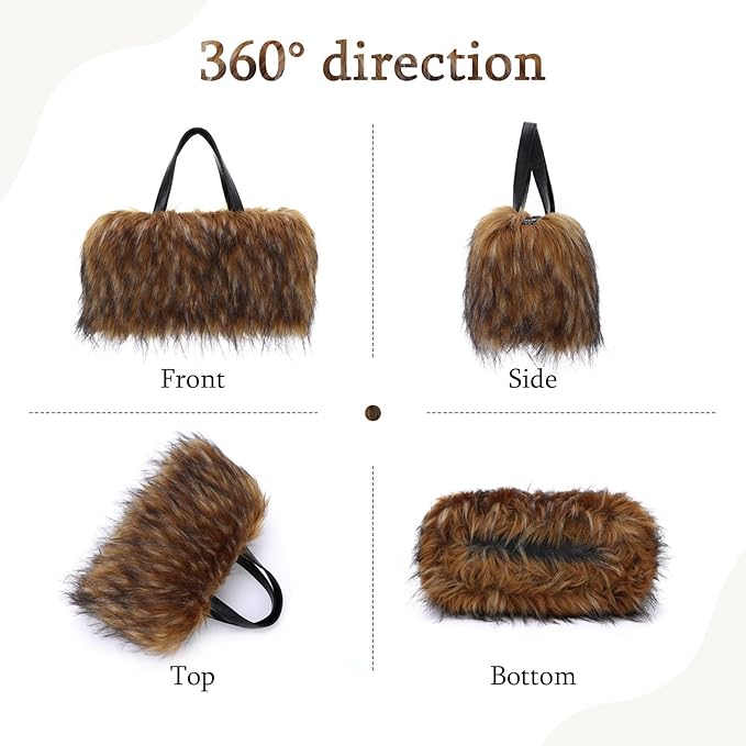 FAUX FUR 101: CROSSBODY (BROWN) (PRE ORDER SHIPS 11/10)