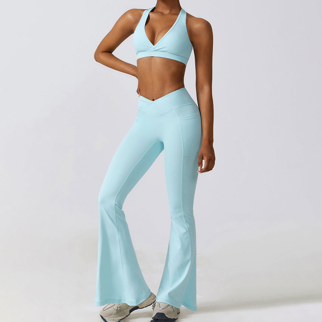 Beauty Back Pocket Yoga flared Leg pants