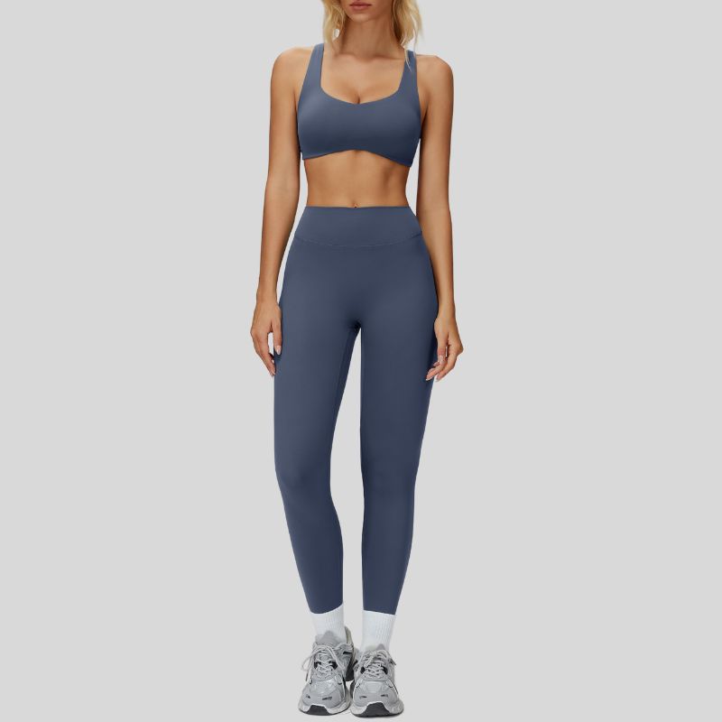 Matching Sports Bra + High-Waisted Leggings: Set